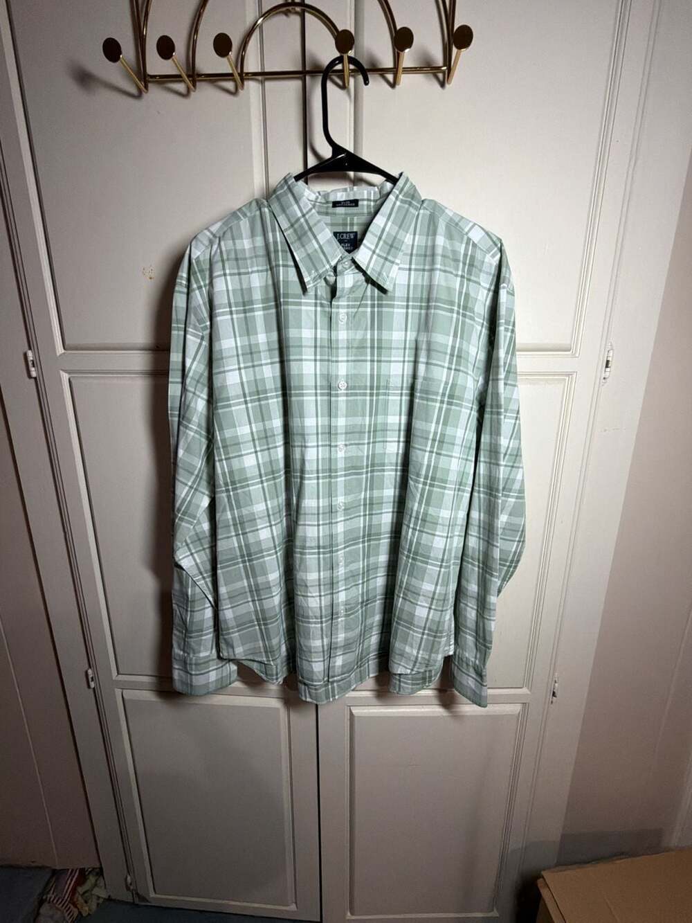 J.Crew Men's Flex Washed Slim Untucked Long Sleeve Plaid Shirt Size XL